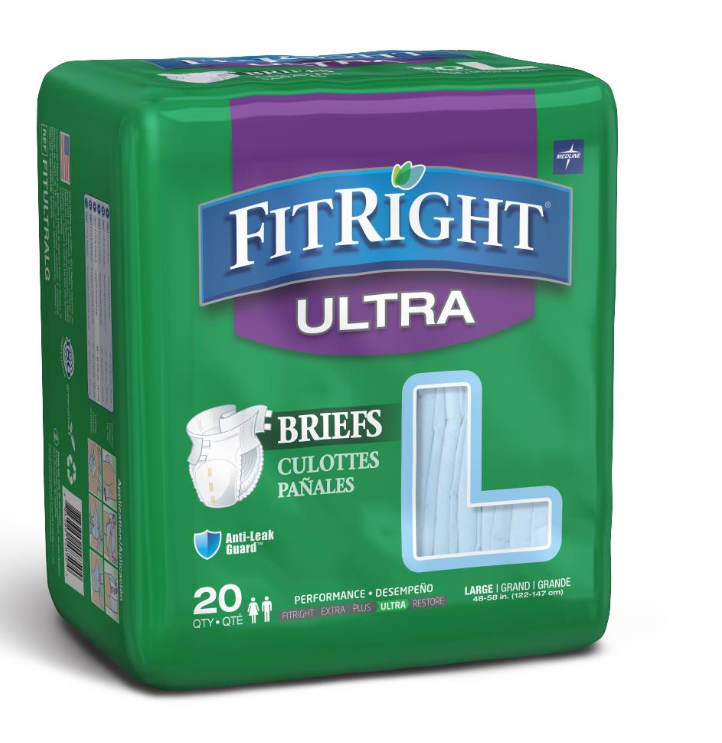 FitRight ULTRA - Heavy Absorbency - Disposable - Adult Incontinence Briefs, Size S / M / L / XL / 2XL