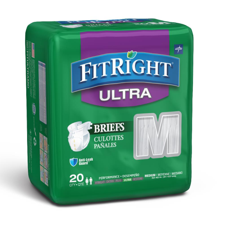 FitRight ULTRA - Heavy Absorbency - Disposable - Adult Incontinence Briefs, Size S / M / L / XL / 2XL
