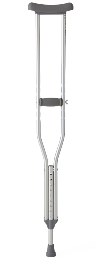 Aluminum Push-Button Crutches (Standard), 300 lbs capacity, Youth / Adult / Tall Adult