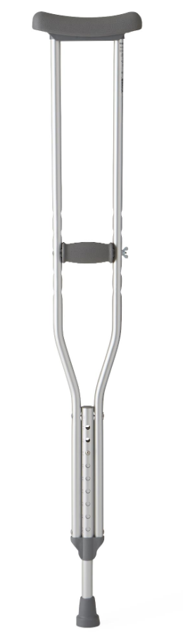 Aluminum Push-Button Crutches (Standard), 300 lbs capacity, Youth / Adult / Tall Adult
