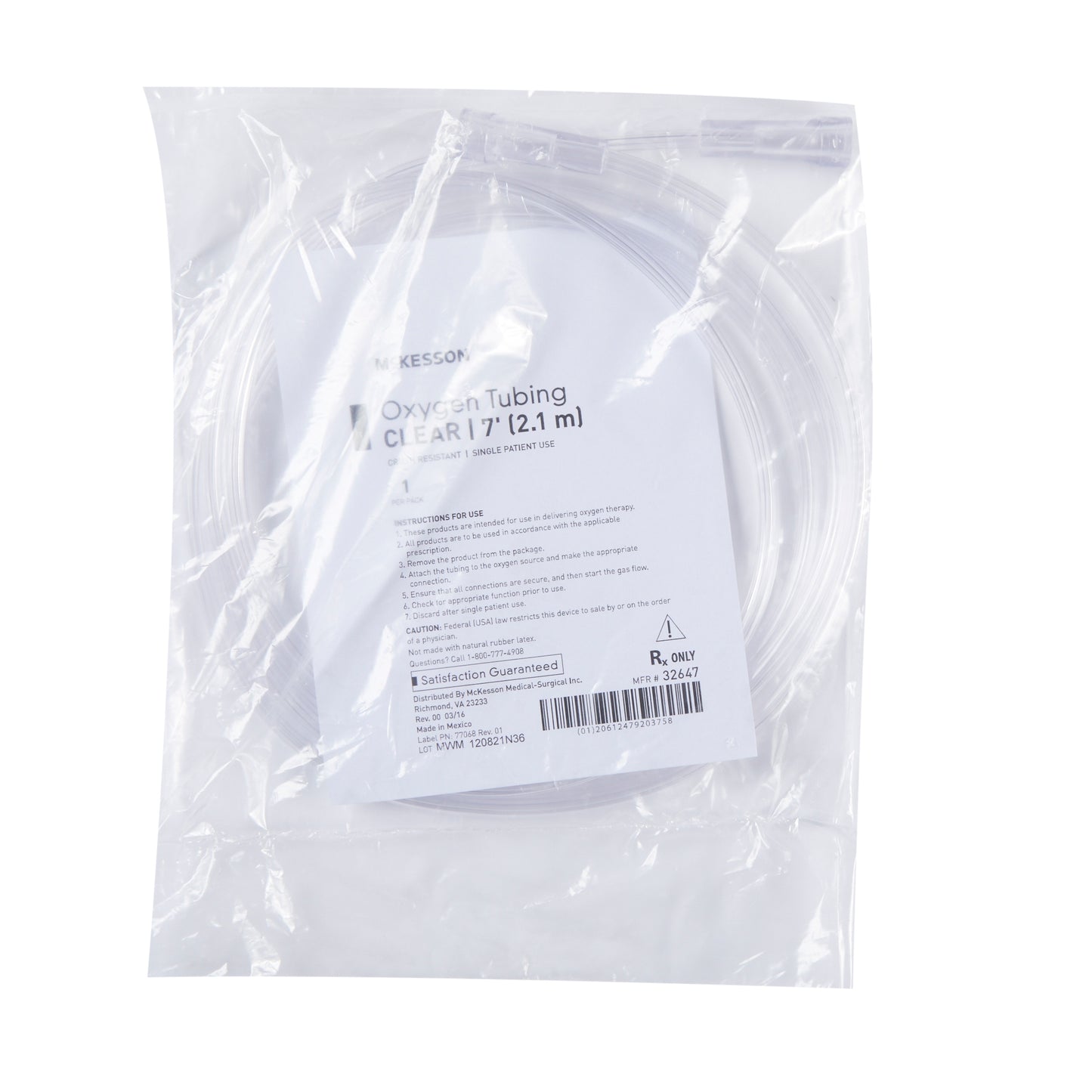 Tubing, Oxygen Crush Res 7' (50/CS)